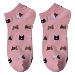 Clayre & Eef Grappige Sokken one size Roze Polyester Katten