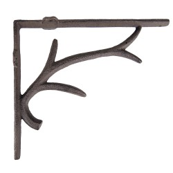 Clayre & Eef Supporto per mensola 5x25x21 cm Marrone Ferro Corno
