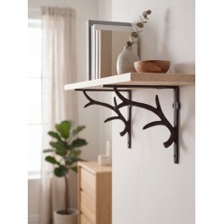 Clayre & Eef Supporto per mensola 5x25x21 cm Marrone Ferro Corno
