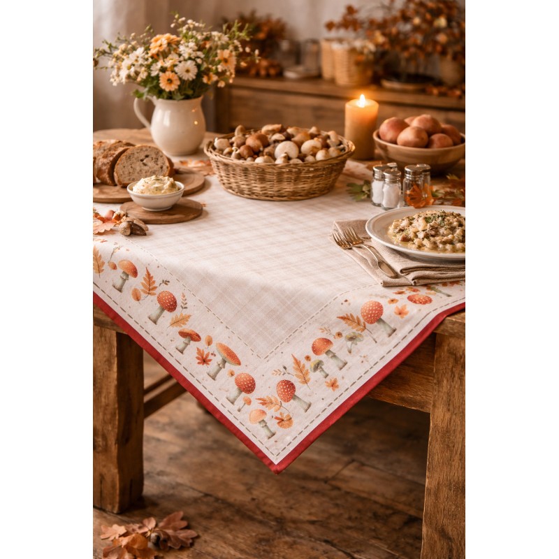 Clayre & Eef Tovaglia 100x100 cm Beige Cotone