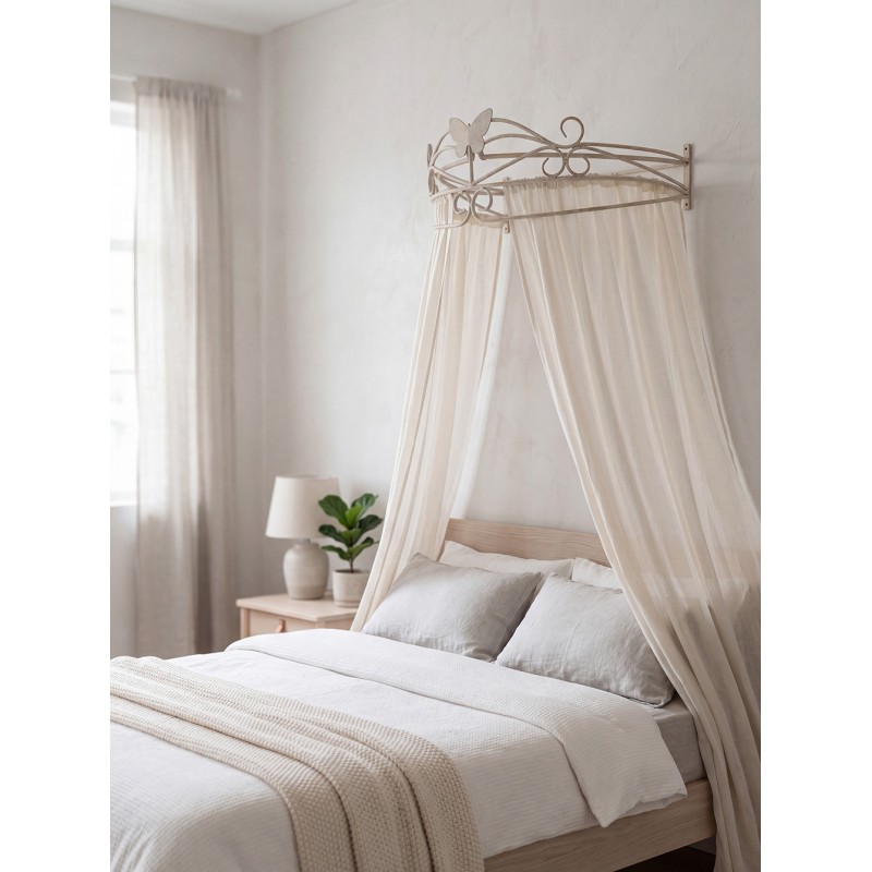 Clayre & Eef Bedhemel 66x46x23 cm Beige IJzer Vlinder