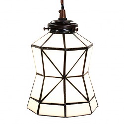 Lumilamp Hanglamp Tiffany Ø 15x115 cm Wit Bruin Glas