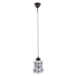 Lumilamp Hanglamp Tiffany Ø 15x115 cm Wit Bruin Glas