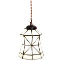 Lumilamp Hängeleuchte Tiffany Ø 15x115 cm Weiß Braun Glas