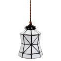Lumilamp Hängeleuchte Tiffany Ø 15x115 cm Weiß Braun Glas