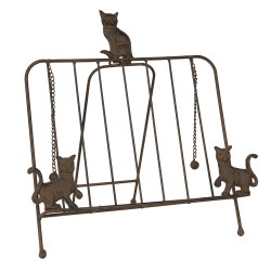 Clayre & Eef Porte-livre de cuisine 38x25x38 cm Marron Fer Chats