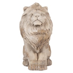 Clayre & Eef Decoratie Beeld Leeuw 31x20x41 cm Beige Keramiek