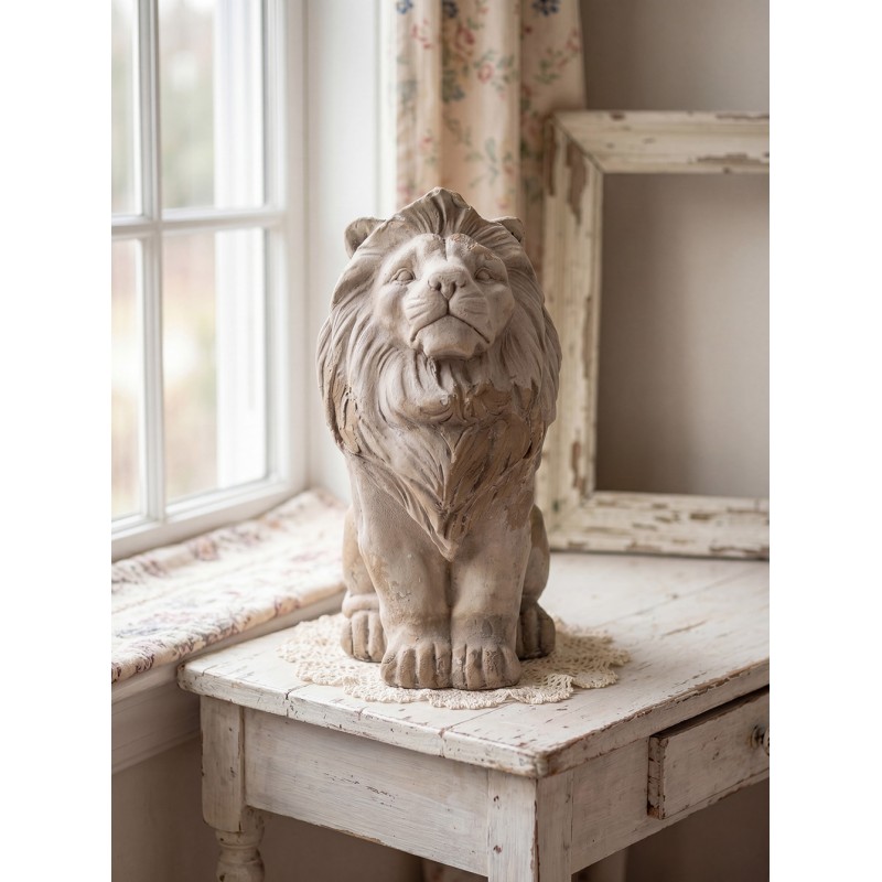 Clayre & Eef Dekorationsfigur Löwe 31x20x41 cm Beige Keramik