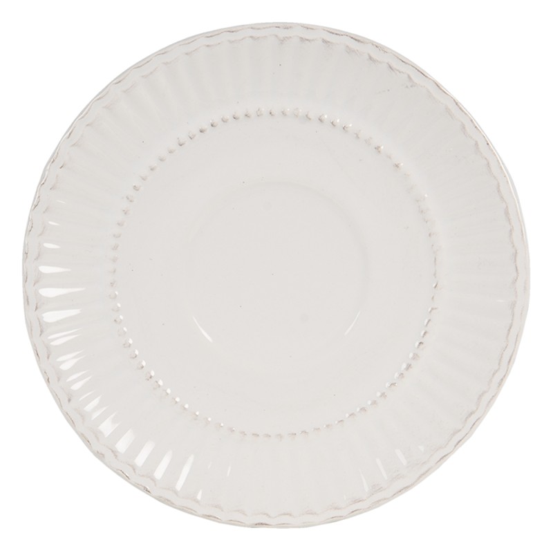 Clayre & Eef Tazza e piattino 150 ml Bianco Dolomia