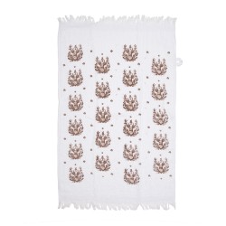 Clayre & Eef Asciugamano per ospiti 40x66 cm Bianco Cotone Cervo