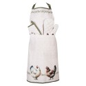 Clayre & Eef Küchenschürze 70x85 cm Beige Baumwolle