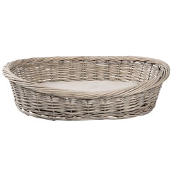 Clayre & Eef Panier pour chien 74x57x19 cm Gris Rotin