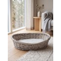 Clayre & Eef Hondenmand 74x57x19 cm Grijs Rotan