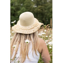 Juleeze Hoed Beige Papierstro