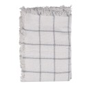 Clayre & Eef Plaid 125x150 cm Bianco Grigio Cotone Strisce
