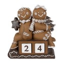 Clayre & Eef Décoration de Noël Image Bonhomme en pain d‘épice 11x4x13 cm Marron Plastique