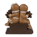 Clayre & Eef Décoration de Noël Image Bonhomme en pain d‘épice 11x4x13 cm Marron Plastique