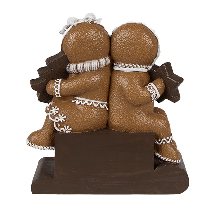 Clayre & Eef Décoration de Noël Image Bonhomme en pain d‘épice 11x4x13 cm Marron Plastique
