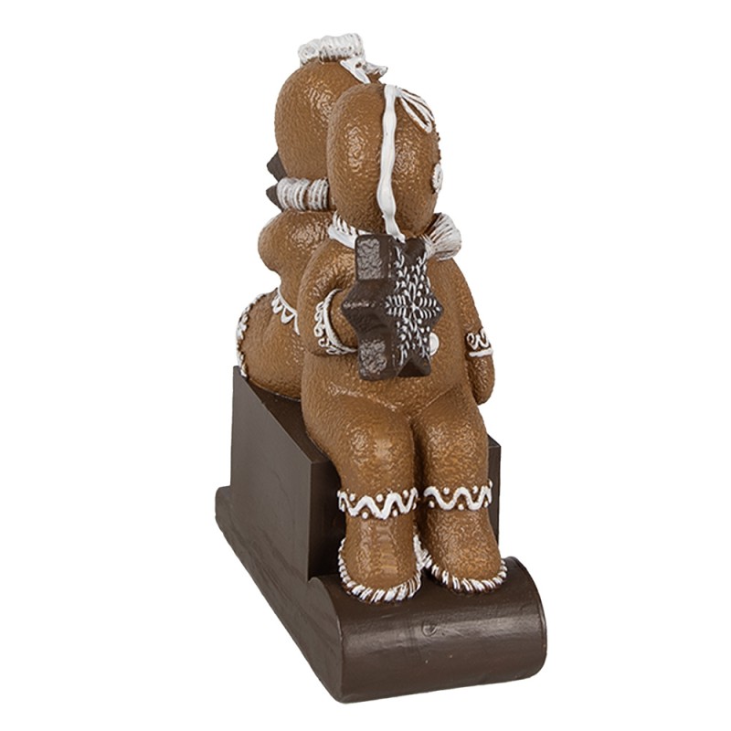 Clayre & Eef Décoration de Noël Image Bonhomme en pain d‘épice 11x4x13 cm Marron Plastique