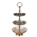 Clayre & Eef Etagère 3 laags Ø 18x35 cm Grijs Stainless Steel