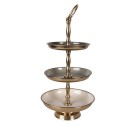 Clayre & Eef Etagère 3 laags Ø 18x35 cm Grijs Stainless Steel