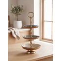 Clayre & Eef Etagère 3 laags Ø 18x35 cm Grijs Stainless Steel