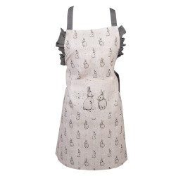 Clayre & Eef Kids' Kitchen Apron 56x48 cm Beige Grey Cotton Rabbit