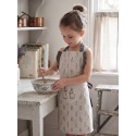 Clayre & Eef Keukenschort Kinderen 56x48 cm Beige Grijs Katoen Konijn