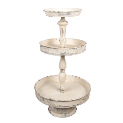 Clayre & Eef Etagere 3 layer Ø 42x75 cm Beige Metal