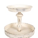 Clayre & Eef Etagere a 3 strati Ø 42x75 cm Beige Metallo