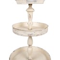 Clayre & Eef Etagere a 3 strati Ø 42x75 cm Beige Metallo