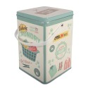Clayre & Eef Boîte de conservation 15x15x23 cm Beige Métal