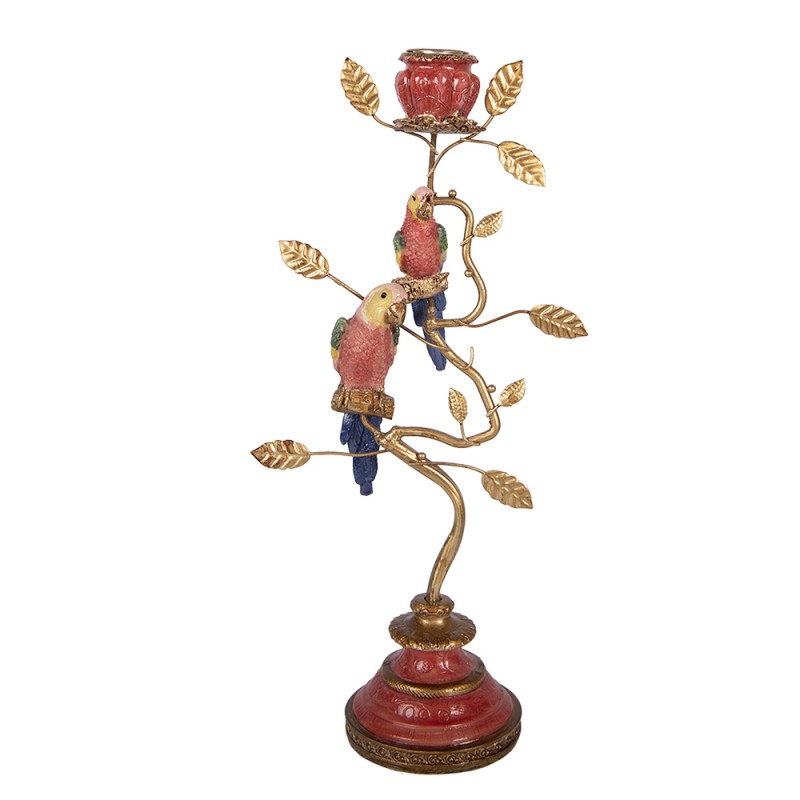 Clayre & Eef Kerzenständer 16x9x33 cm Goldfarbig Kunststoff