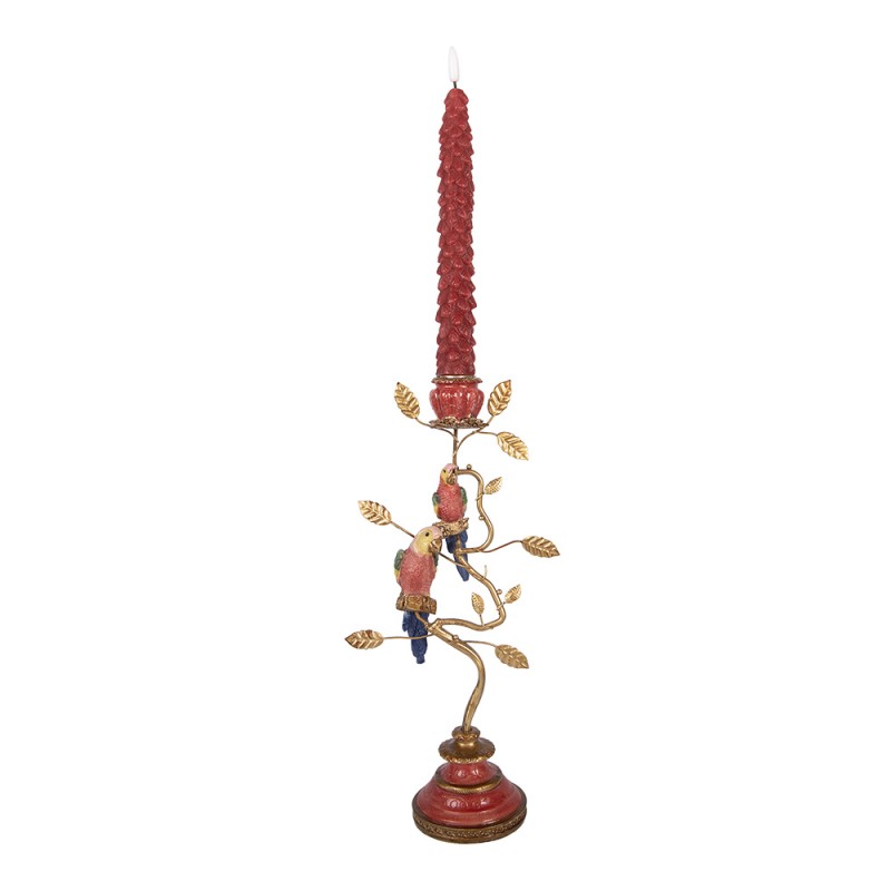 Clayre & Eef Kerzenständer 16x9x33 cm Goldfarbig Kunststoff