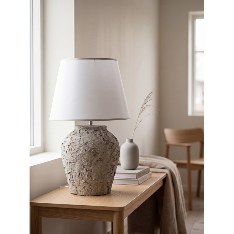 Clayre & Eef Lampada da tavolo Ø 35x59 cm Grigio Terracotta