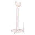 Clayre & Eef Keukenrolhouder Haan Ø 18x43 cm Wit IJzer