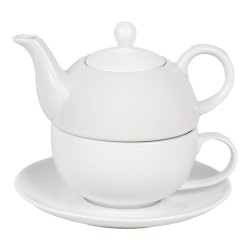 Clayre & Eef Tea for One 350 ml Bianco Ceramica