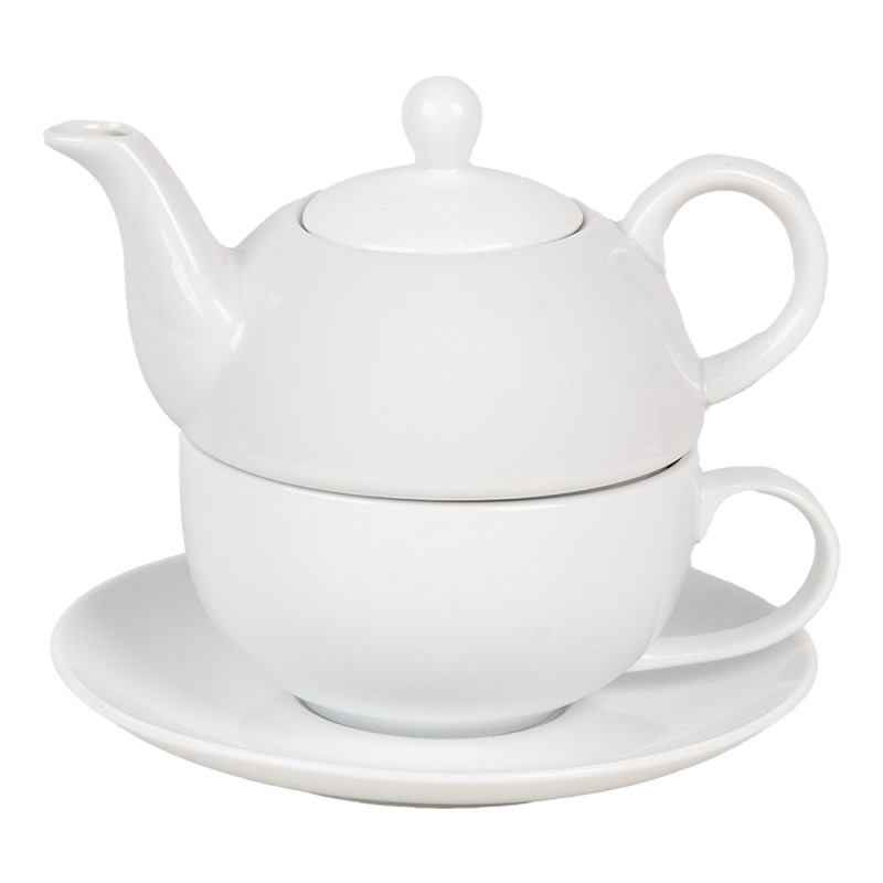 Clayre & Eef Tea for One 350 ml White Ceramic