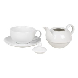 Clayre & Eef Tea for One 350 ml Bianco Ceramica