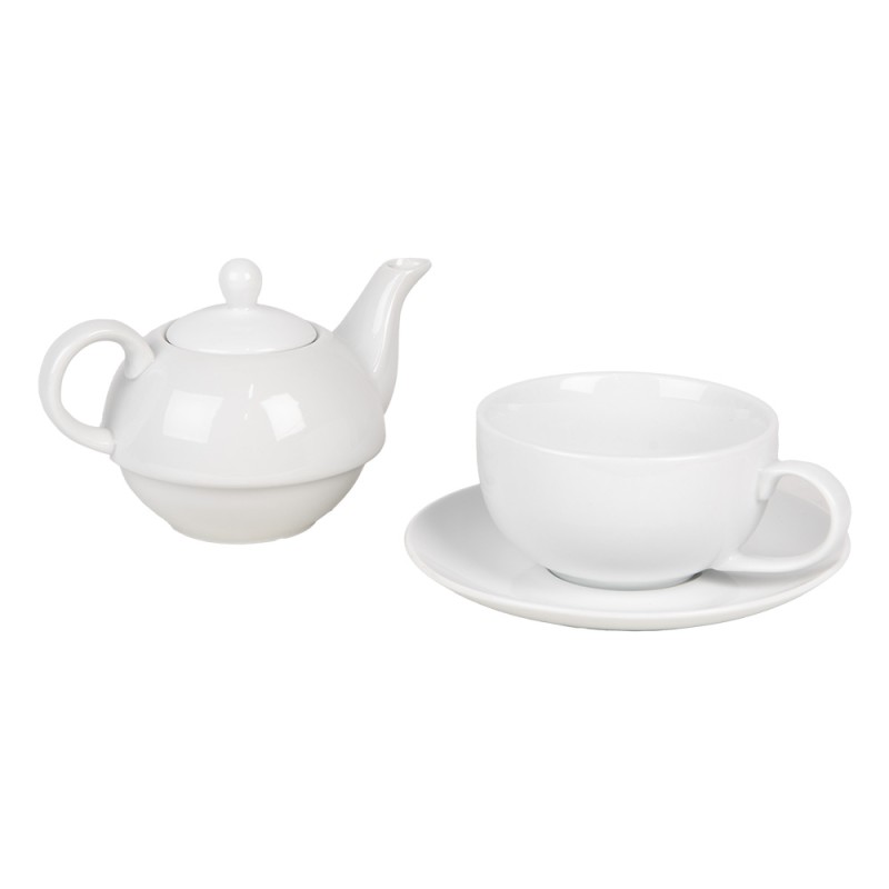 Clayre & Eef Tea for One 350 ml White Ceramic