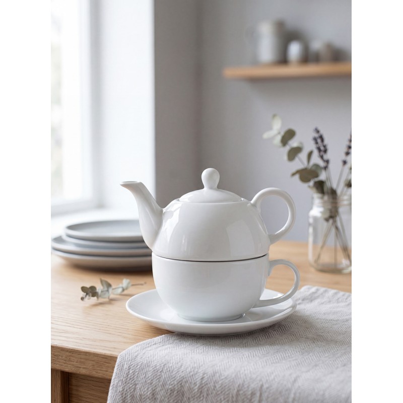 Clayre & Eef Tea for One 350 ml White Ceramic