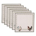 Clayre & Eef Servietten Baumwolle 6er Set 40x40 cm Beige Baumwolle