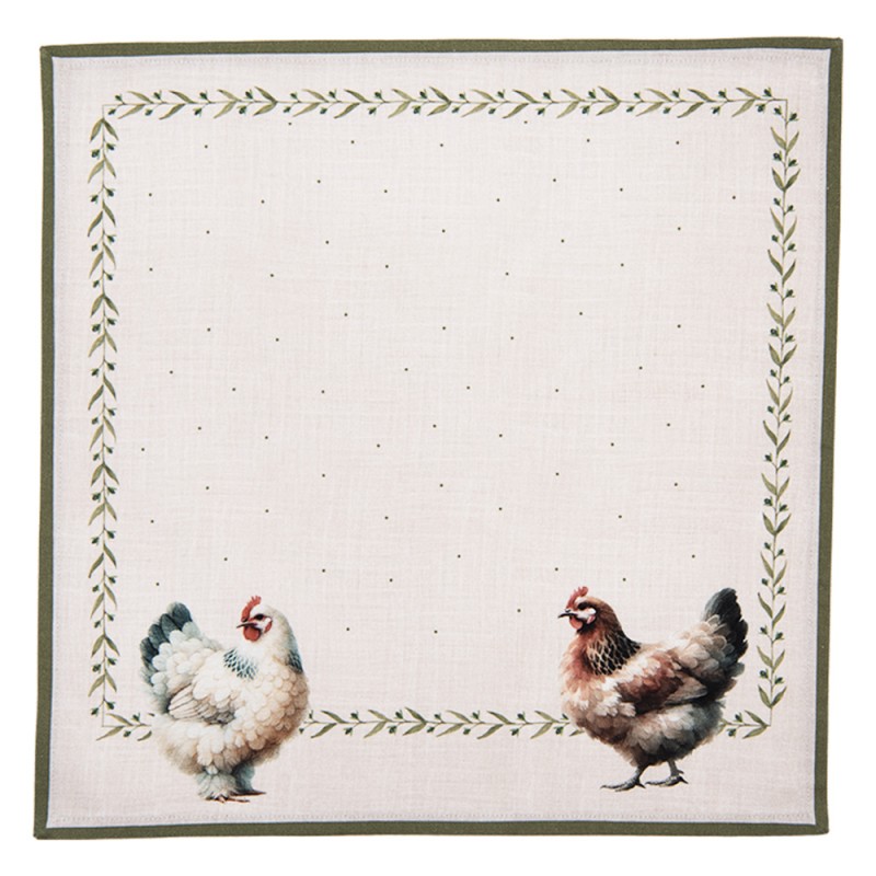 Clayre & Eef Servietten Baumwolle 6er Set 40x40 cm Beige Baumwolle