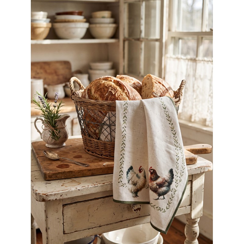 Clayre & Eef Servietten Baumwolle 6er Set 40x40 cm Beige Baumwolle