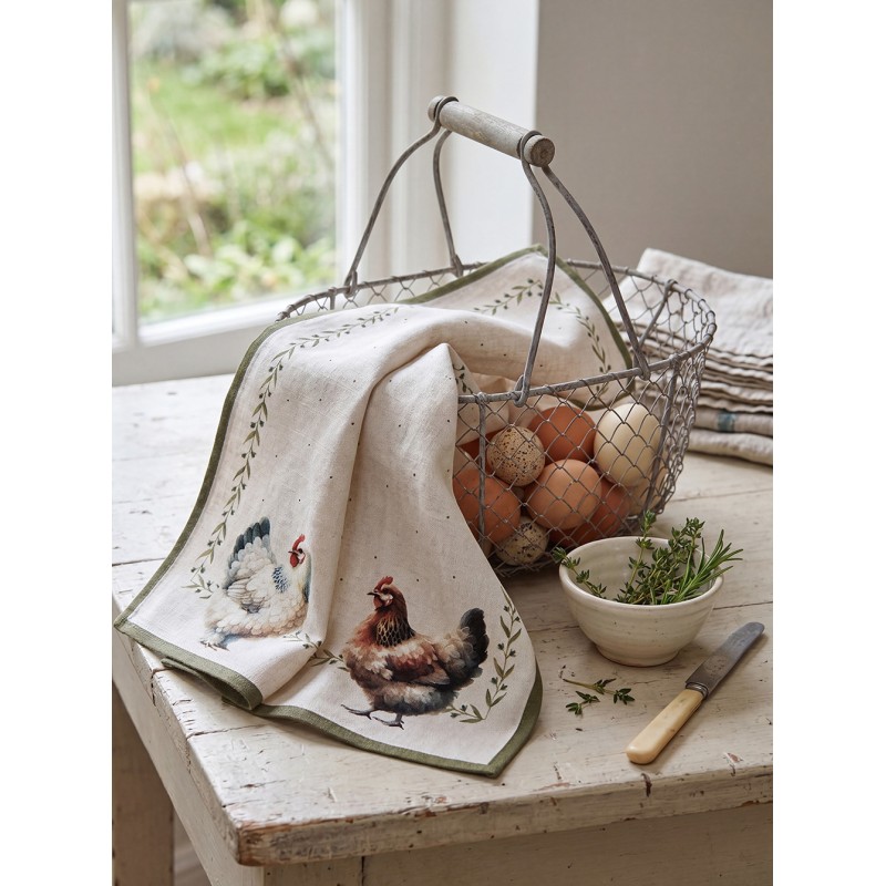 Clayre & Eef Servietten Baumwolle 6er Set 40x40 cm Beige Baumwolle