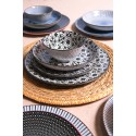 Clayre & Eef Piatto da cena Ø 26 cm Nero Bianco Ceramica
