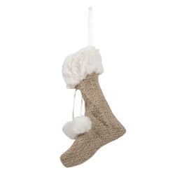 Clayre & Eef Kerstsok 20 cm Beige Synthetisch