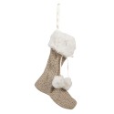 Clayre & Eef Kerstsok 20 cm Beige Synthetisch