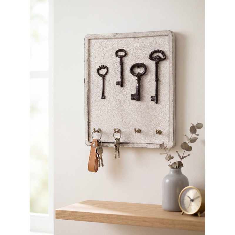 Clayre & Eef Porte-clés 22x5x25 cm Beige Bois