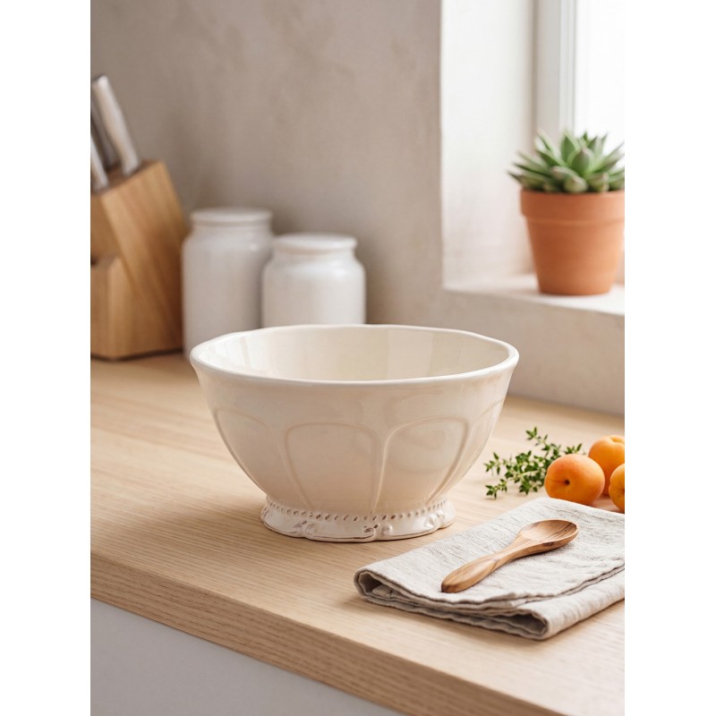 Clayre & Eef Soepkom 400 ml Beige Keramiek